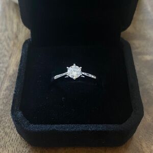 0.5 Carat Moissanite & Silver Solitaire Ring
